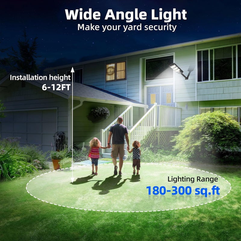 FOWSEEK Solar Street Lights Outdoor 2 Pack, 6500K Solar Lights Outdoor Waterproof with Motion Sensor, Lamparas Luces Solares para Exteriores Dusk to Dawn Commercial Lighting for Yard Path - Image 5
